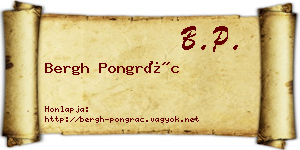 Bergh Pongrác névjegykártya